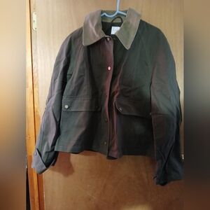 Primark Women's Dark Olive - Brown Button Up Jacket, Small/Medium.